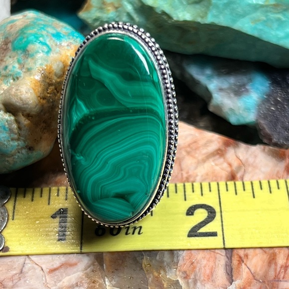 Malachite size 6.5 ring (Z-6) - Picture 8 of 9